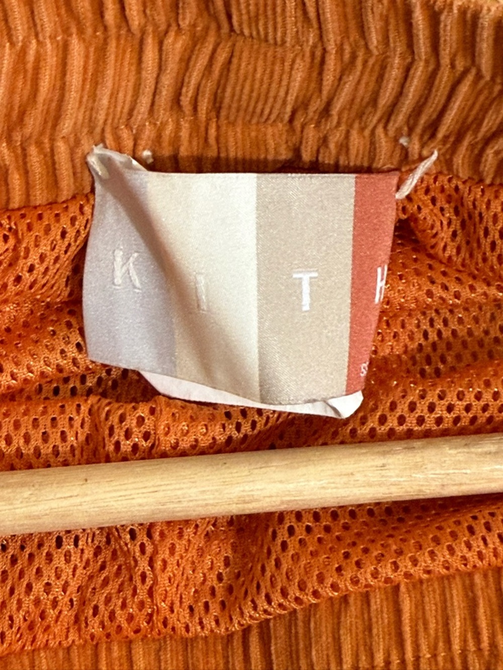 Kith Orange & Yellow Paneled Athletic Shorts with White Trim - Picture 4 of 8